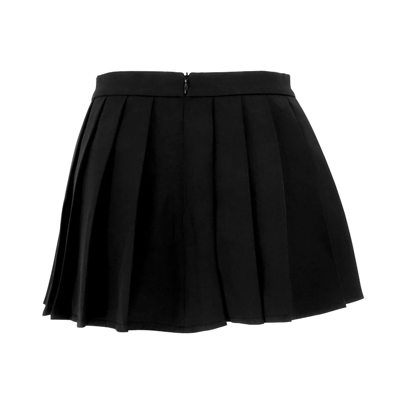 Slim Pleated Mini Skirt