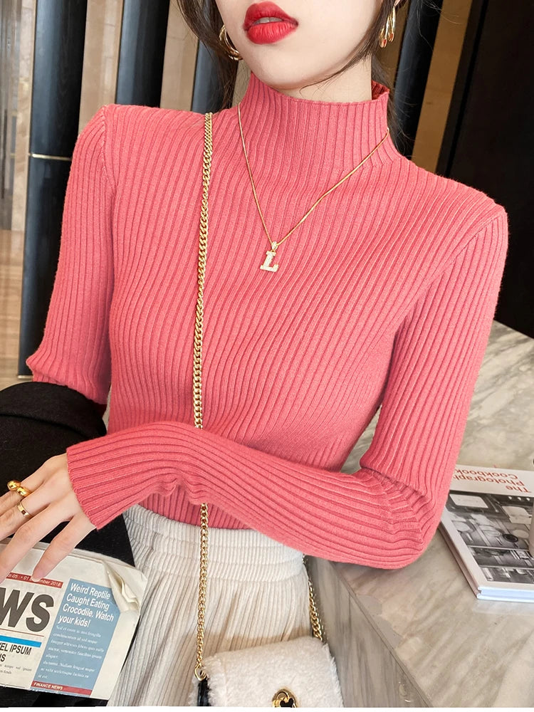 Elegant Solid Basic Knitted Top